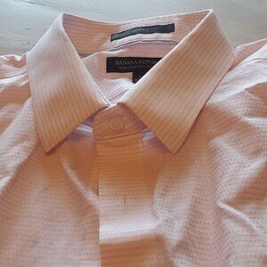 Banana Republic Mens Non-Iron Pink Dress Shirt L